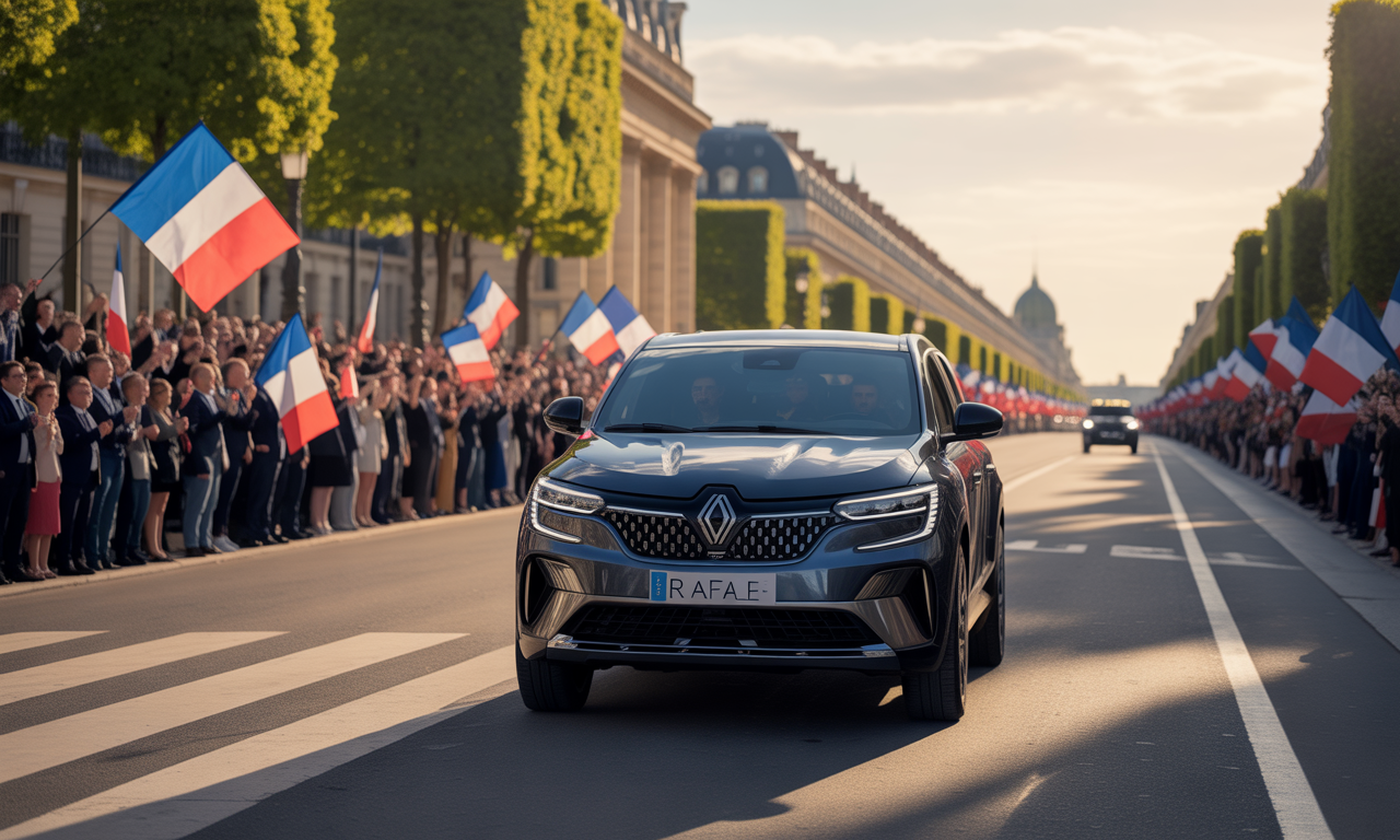 emmanuel macron célèbre le 14 juillet en défilant à bord d'un renault rafale, symbole de modernité et de puissance française lors de la traditionnelle parade nationale.